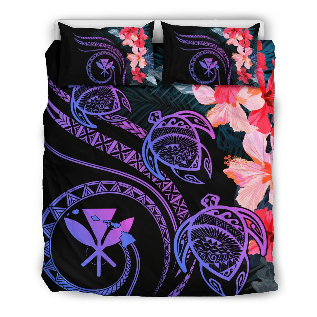 Hawaii Bedding Set - Hawaii Turtle Polynesian Tropical Bedding Set - Cora Style Pink Pink - Polynesian Pride