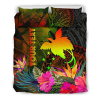 Papua New Guinea Polynesian Personalised Bedding Set - Hibiscus and Banana Leaves - Polynesian Pride