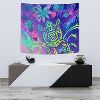 Hawaii Turtle Tropical Kanaka Maoli Tapestry - Yez Style Wall Tapestry 75cm*90cm Blue - Polynesian Pride