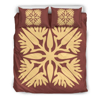Hawaiian Bedding Set Royal Pattern - Coral - A3 Style Coral - Polynesian Pride