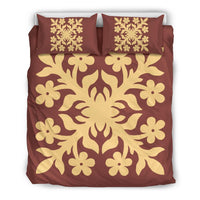 Hawaiian Bedding Set Royal Pattern - Coral - C2 Style Coral - Polynesian Pride