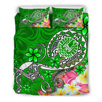 Tahiti Bedding Set - Turtle Plumeria (Green) - Polynesian Pride