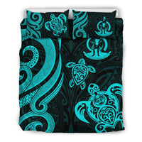 Vanuatu Bedding Set - Turquoise Tentacle Turtle - Polynesian Pride
