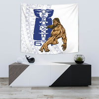 Guam Tapestry - Chamorro With Puntan Blue Color Wall Tapestry - Guam Small 60" x 51" Blue - Polynesian Pride