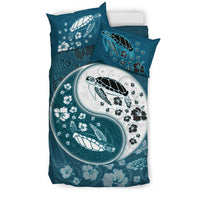 Hawaiian Hibiscus Turtle Polynesian Bedding Set YinYang Style - Polynesian Pride