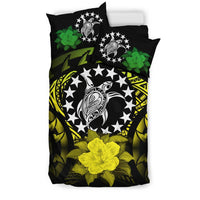 Cook Islands Duvet Cover Set - Cook Island Flag Turtle & Hibiscus Special - Polynesian Pride