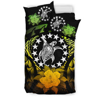 Cook Islands Duvet Cover Set - Flag Turtle & Reggae Hibiscus - Polynesian Pride