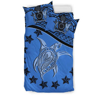 Cook Island Duvet Cover Set - Cook Island Flag & Coat Of Arms Blue - Polynesian Pride