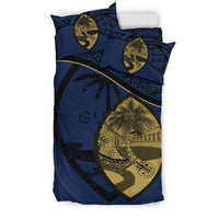 Guam Duvet Cover Set - Guam Flag & Coat Of Arms Blue - Polynesian Pride