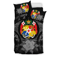 Tonga Duvet Cover Set - Tonga Coat Of Arms & Reggae Hibiscus - Polynesian Pride