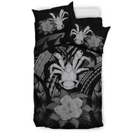 Niue Duvet Cover Set - Coconut Crab & Gray Hibiscus - Polynesian Pride