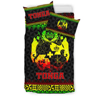 Polynesian Bedding Set - Tonga Coat Of Arms Duvet Cover Set Reggae Version - Polynesian Pride
