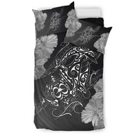 Hawaiian Hibiscus Dolphin Manta Ray Turtle Polynesian Bedding Set Waves - Polynesian Pride