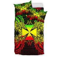 Polynesian Bedding Set - Wallis And Futuna Duvet Cover Set Map Reggae - Polynesian Pride