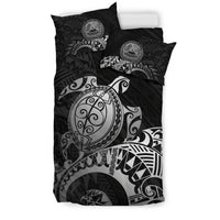 Polynesian Bedding Set - American Samoa Duvet Cover Set - Polynesian Turtle (Silver) - Polynesian Pride