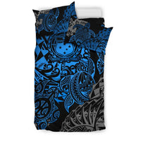 Polynesian Duvet Cover - Samoa Bedding Set - Blue Turtle Flowing - Polynesian Pride