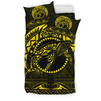 Hawaiian Polynesian Whale Bedding Set Yellow - Polynesian Pride