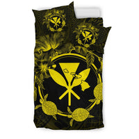 Hawaii Kanaka Turtle Hibiscus Polynesian Bedding Set - Anthea Style Yellow - Polynesian Pride