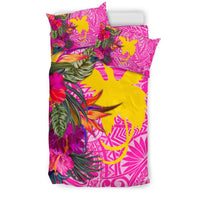 Papua New Guinea Bedding Set - Hibiscus Polynesian Pattern Pink Version - Polynesian Pride
