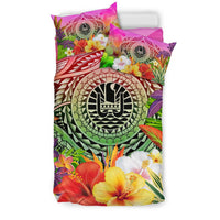 Tahiti Polynesian Bedding Set - Manta Ray Tropical Flowers - Polynesian Pride