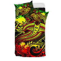 Papua New Guinea Bedding Set - Reggae Shark Polynesian Tattoo - Polynesian Pride