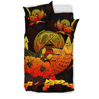 American Samoa Polynesian Bedding Set - Swordfish With Hibiscus - Polynesian Pride