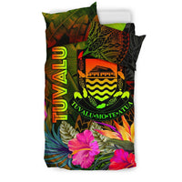 Tuvalu Polynesian Bedding Set - Hibiscus and Banana Leaves - Polynesian Pride