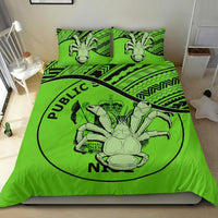 Niue Duvet Cover Set - Niue Coat Of Arms & Coconut Crab Green - Polynesian Pride
