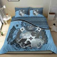 Tonga Duvet Cover Set - Tonga Coat Of Arms Blue - Polynesian Pride