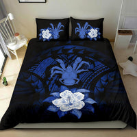 Niue Duvet Cover Set - Coconut Crab & Dark Blue Hibiscus - Polynesian Pride