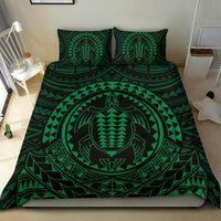 Hawaiian Kakau Honu Arc Green Polynesian Bedding Set - Polynesian Pride