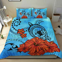 Cook Islands Coat Of Arms Poly Sea Background Bedding Set - Polynesian Pride
