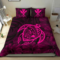 Hawaiian Map Turtle Kanaka Hibiscus Polynesian Bedding Set - Pink - Polynesian Pride