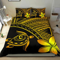 Hawaiian Turtle Kakau Plumeria Polynesian Bedding Set Yellow - Polynesian Pride