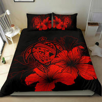 Hawaiian Map Hibiscus Turtle Polynesian Bedding Set - Red - Polynesian Pride