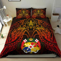 Tonga Polynesian Duvet Cover Set - Red Manta Ray - Polynesian Pride