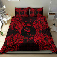 Polynesian Bedding Set - Chuuk Duvet Cover Set Map Red - Polynesian Pride