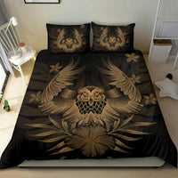 Hawaiian Owl Hibiscus Plumeria Polynesian Bedding Set - Gold - Polynesian Pride