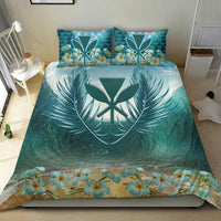 Hawaii Polynesia Bedding Set - Palm Leave and Plumeria Under Sea - Polynesian Pride