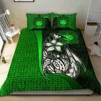 Samoa Polynesian Bedding Set Green - Turtle With Hook - Polynesian Pride