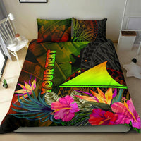 Tokelau Polynesian Personalised Bedding Set - Hibiscus and Banana Leaves Reggae - Polynesian Pride