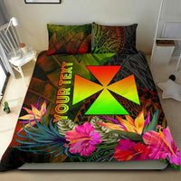 Wallis and Futuna Polynesian Personalised Bedding Set - Hibiscus and Banana Leaves Reggae - Polynesian Pride