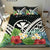 Hawaii Bedding Set - Hawaii Coat of Arms & Polynesian Tropical Flowers White - Polynesian Pride