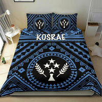 Kosrae Bedding Set - Kosrae Flag In Polynesian Tattoo Style (Blue) - Polynesian Pride