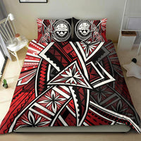 Federated States Of Micronesia Bedding Set - Tribal Flower Special Pattern Red Color - Polynesian Pride