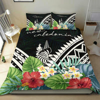 New Caledonia Bedding Set - New Caledonia Coat of Arms & Polynesian Tropical Flowers White - Polynesian Pride