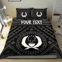 Pohnpei Personalised Bedding Set - Pohnpei Seal With Polynesian Tattoo Style ( Black) Black - Polynesian Pride