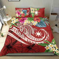 The Philippines Bedding Set - Summer Plumeria (Red) - Polynesian Pride