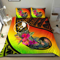 Yap Bedding Set - Polynesian Hook And Hibiscus (Raggae) - Polynesian Pride
