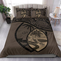 Guam Duvet Cover Set - Guam Flag & Coat Of Arms Brown - Polynesian Pride